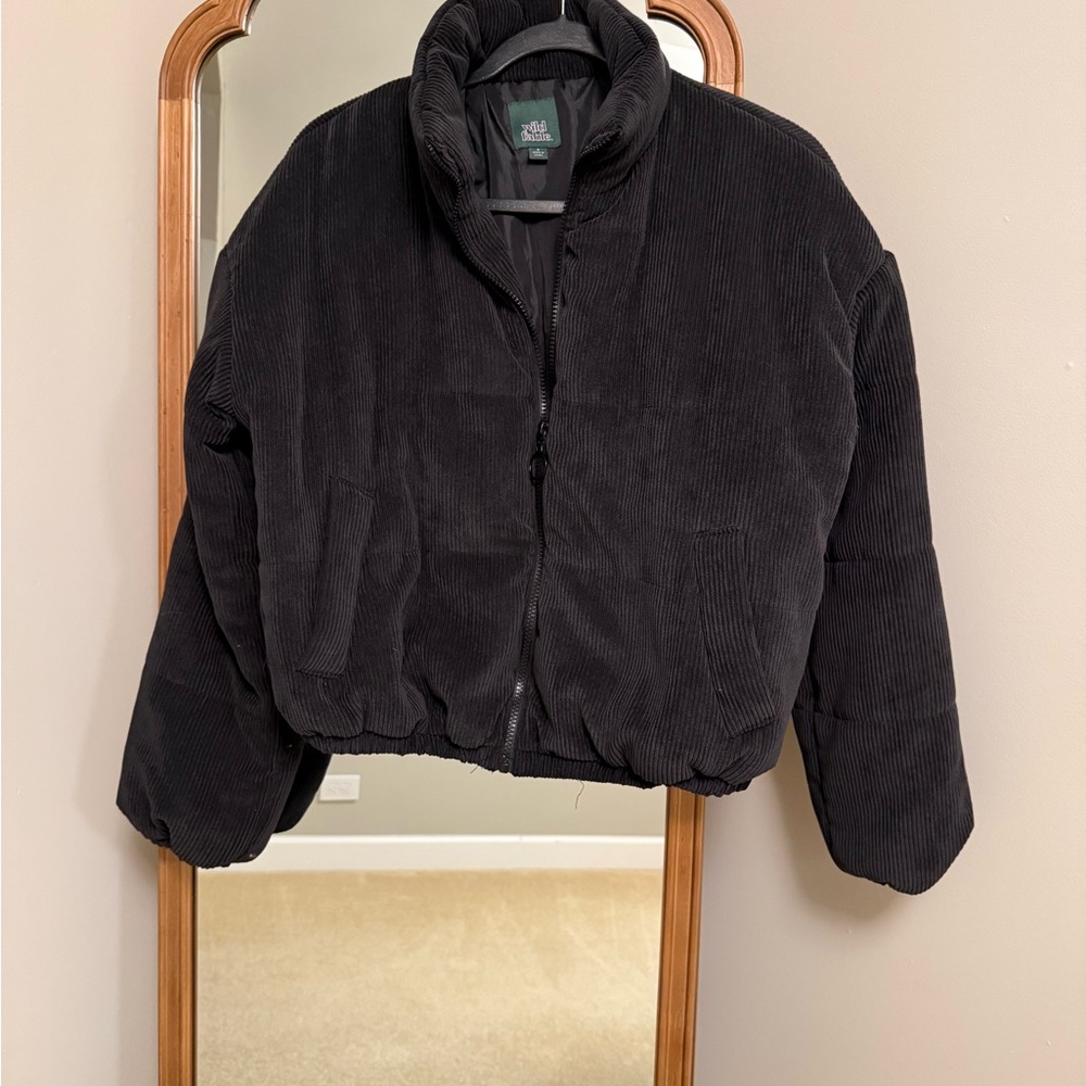 wild fable Black Corduroy Puffer Jacket